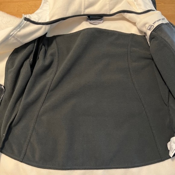 Free Country Womens White & Black Hooded Gray Fleece Lined Jacket Size Medium - Picture 6 of 7